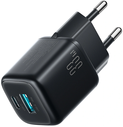 Joyroom JR-TG7 USB-C Cable Wall Charger, 33W, 3A, 1 x USB-A - 1 x USB-C, Black