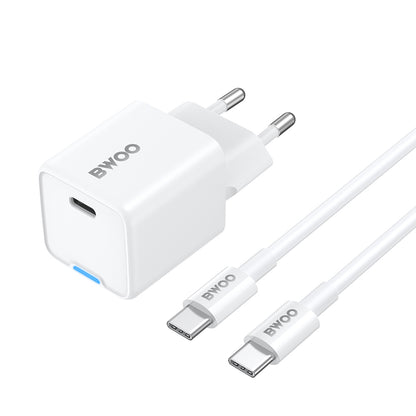Network Charger with USB-C Cable BWOO CDA211, 30W, 3A, 1 x USB-C, White