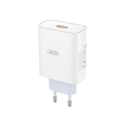Network Charger with USB-C Cable XO Design L164, 30W, 1 x USB-A, White