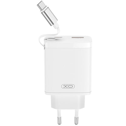 Network Charger with USB-C Cable XO Design CE31, 30W, 3A, 1 x USB-A - 1 x USB-C, White