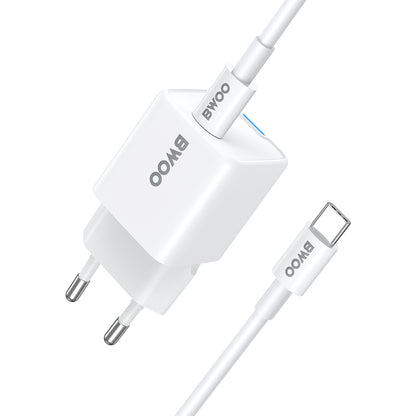 Network Charger with USB-C Cable BWOO CDA211, 30W, 3A, 1 x USB-C, White