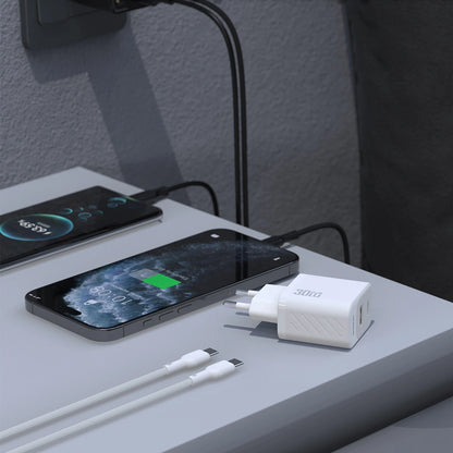 Network Charger with USB-C Cable Dudao A27TCEU, 30W, 1 x USB-A - 1 x USB-C, White