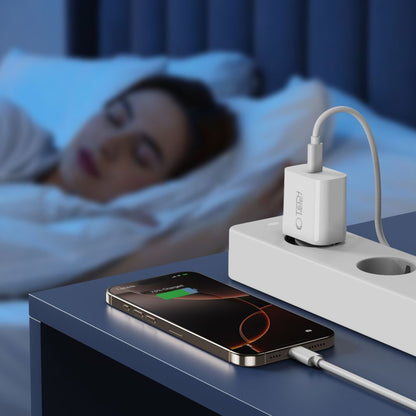 Tech-Protect NC20W Network Charger with USB-C Cable, 20W, 3A, 1 x USB-C, White