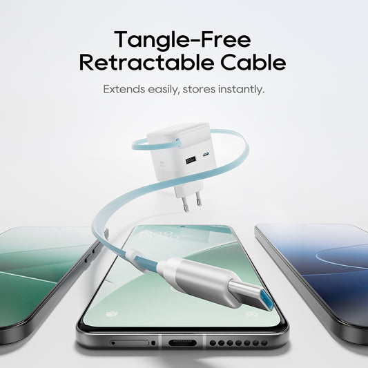 Cuktech USB-C Cable Wall Charger, 67W, 3.25A, 1 x USB-A - 1 x USB-C, White CUKA653WEUWT