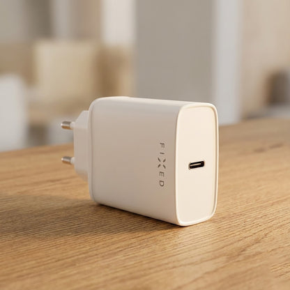 Fixed USB-C Cable Network Charger, 20W, 3A, 1 x USB-C, White