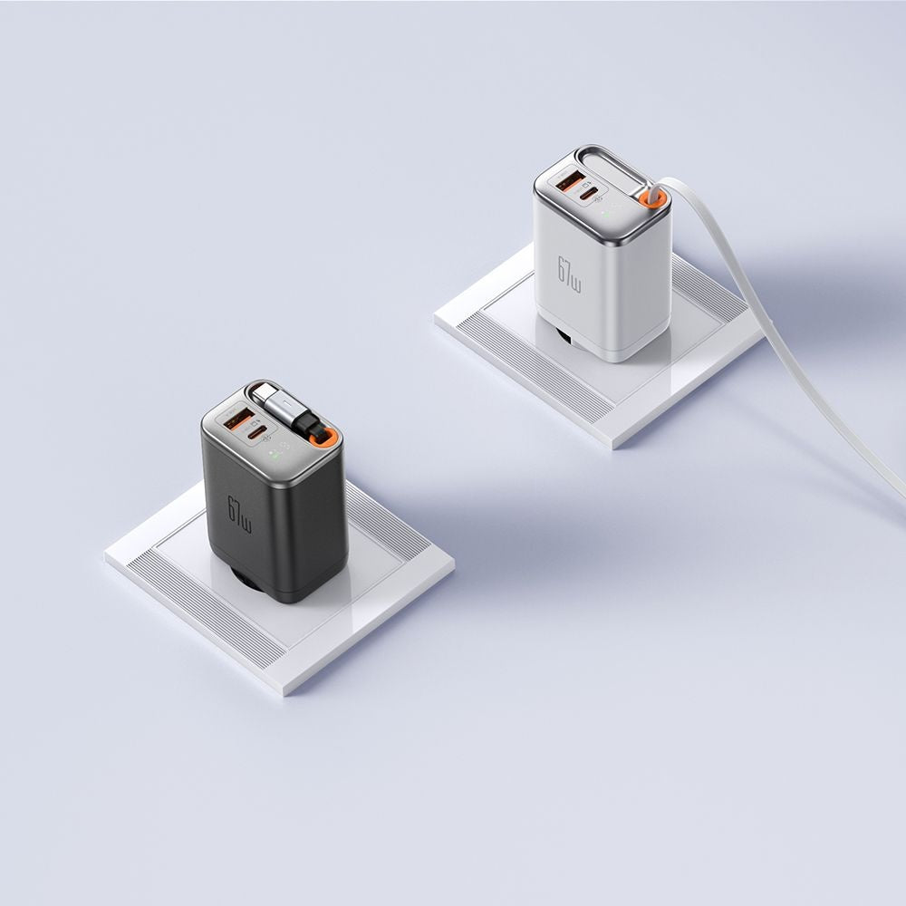 McDodo CH-4103 FreeGo Display Network Charger with USB-C Cable, 67W, 3.35A, 1 x USB-A - 1 x USB-C, White