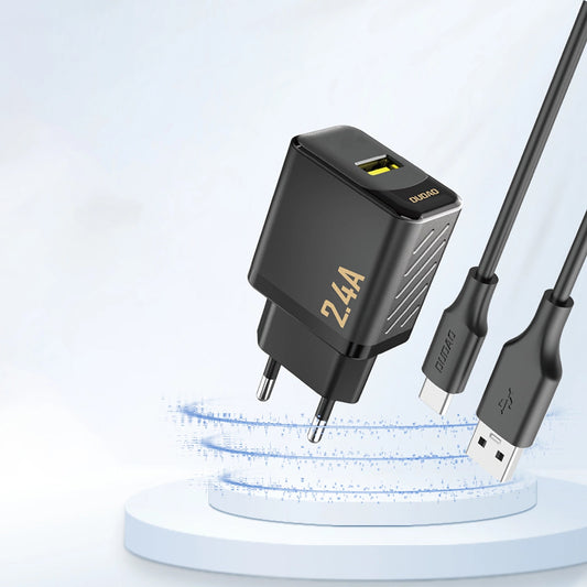Dudao A23 Wall Charger, 12W, 2.4A, 1 x USB-A, Black