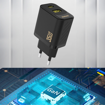 Dudao A27 Max Network Charger, 35W, 1 x USB-A - 1 x USB-C, Black