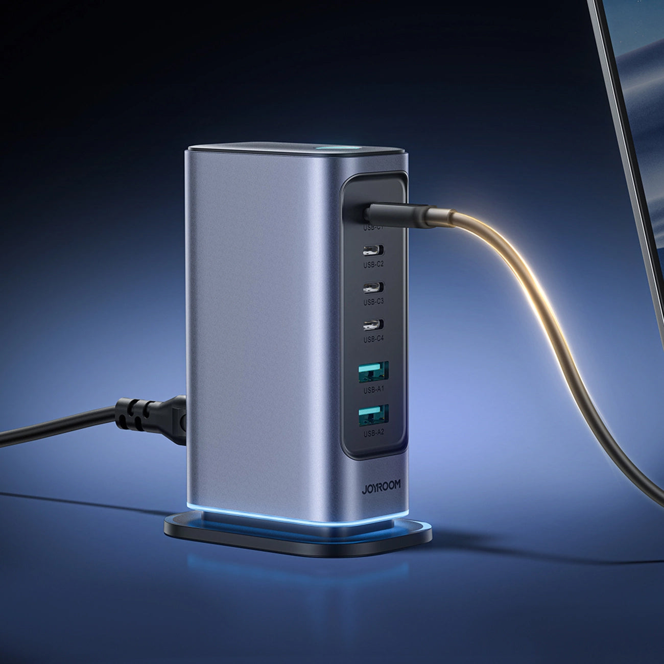 Joyroom JR-TCM02 Charging Station, 65W, 3.25A, 2 x USB-A - 4 x USB-C, Gray
