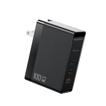 McDodo CH-8101 Pro Nuc AR Power Travel Network Charger, 100W, 5A, 1 x USB-A - 2 x USB-C, Black