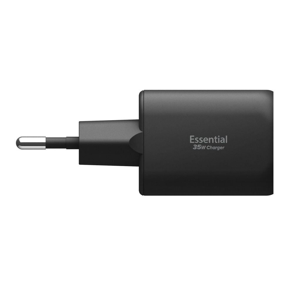 Spigen Essential Network Charger, 35W, 3A, 1 x USB-A - 1 x USB-C, Black ACH09463