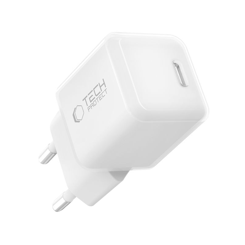 Tech-Protect NCM25 Network Charger, 25W, 3A, 1 x USB-C, White