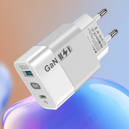 Techsuit CHPD131 Network Charger, 65W, 3.25A, 1 x USB-A - 1 x USB-C, White