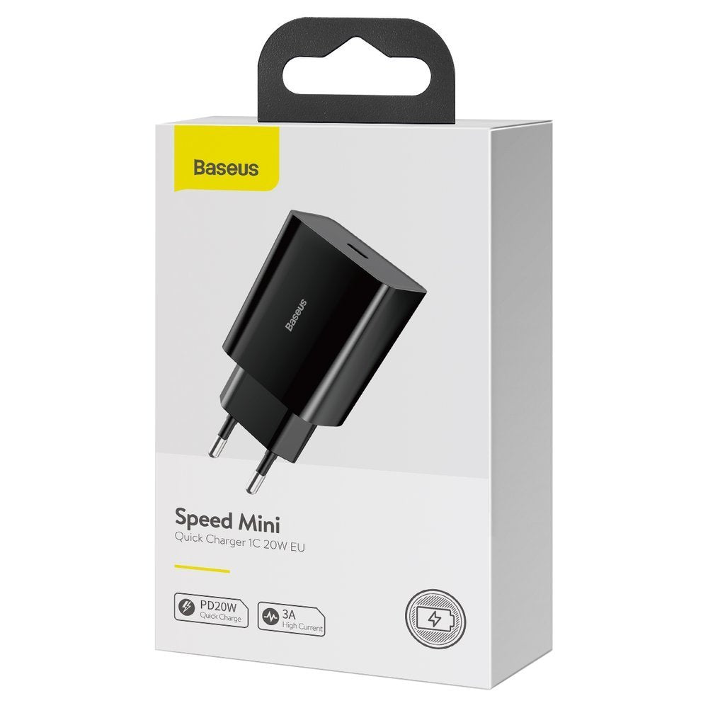 Baseus Speed Wall Charger, 20W, 3A, 1 x USB-C, Black CCFS-SN01
