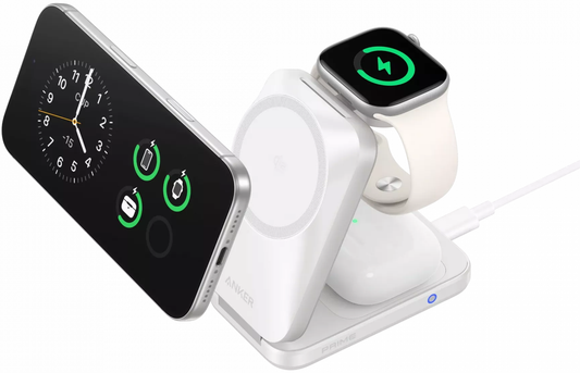 Anker Prime MagGo 3in1 Wireless Network Charger, 25W, White B25N1G21