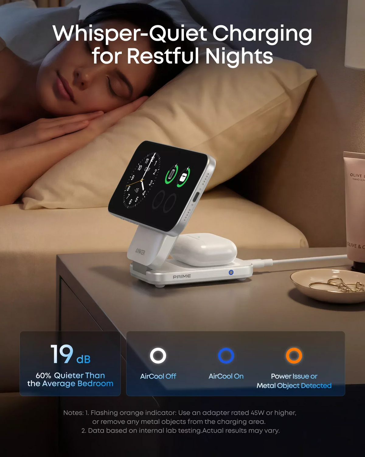Anker Prime MagGo 3in1 Wireless Network Charger, 25W, White B25N1G21