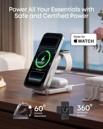 Anker Prime MagGo 3in1 Wireless Network Charger, 25W, White B25N1G21