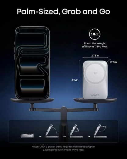 Anker Prime MagGo 3in1 Wireless Network Charger, 25W, White B25N1G21
