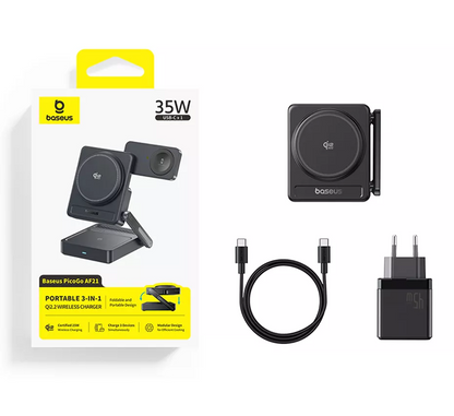 Baseus PicoGo AF21 3-in-1 Wireless Network Charger, 35W, Black E0205401