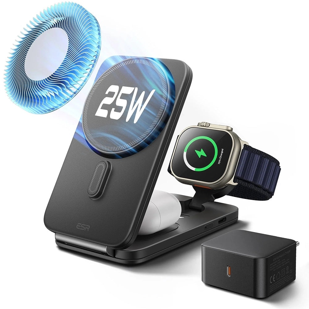 ESR CryoBoost 3in1 Wireless Network Charger, 25W, Black