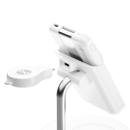 Forever MACS-100 5in1 Wireless Network Charger, 20W, 3A, 1 x USB-A, White