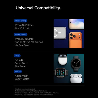 Spigen EF323MQ Essential 3in1 Wireless Network Charger, 25W, Black ACH10398