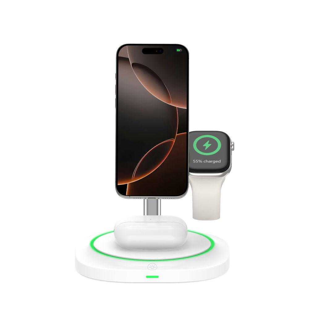 Tech-Protect QI15W-A46 3in1 Wireless Network Charger, 15W, 1.67A, White