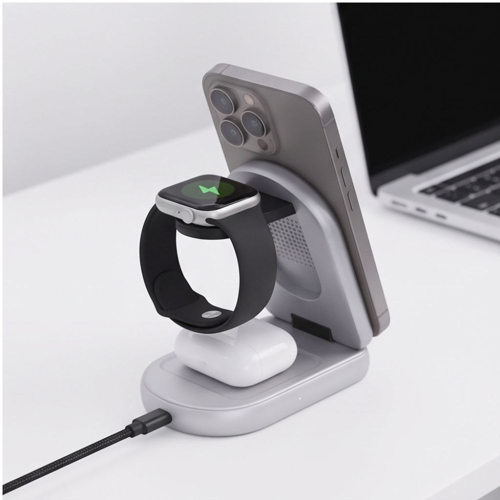 Tech-Protect A53 3in1 Wireless Network Charger, 25W, Gray