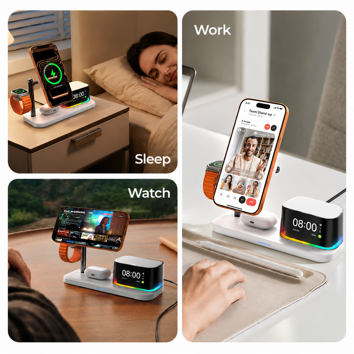 Wireless Network Charger XO Design CX045 3in1, 25W, Black