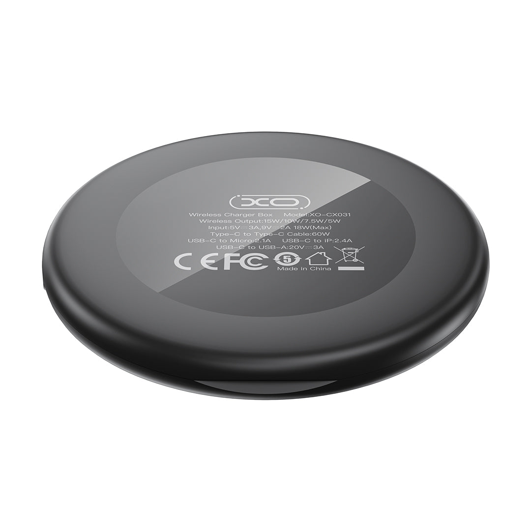 XO Design CX031 Wireless Network Charger, 15W, 1.67A, Black