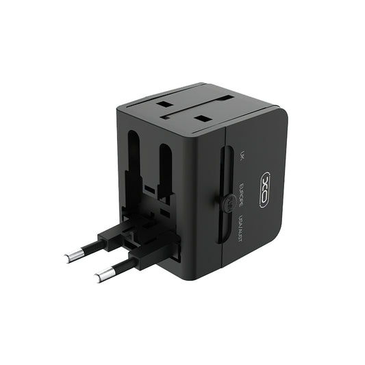 XO Design WL01 Travel Network Charger, 10.5W, 2.1A, 2 x USB-A, Black