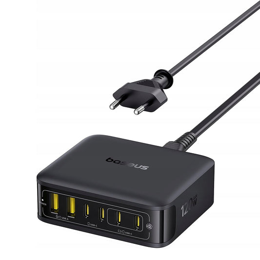 Baseus EnerFill FH21 Charging Station, 120W, 3.25A, 2 x USB-A - 4 x USB-C, Black E0120T00