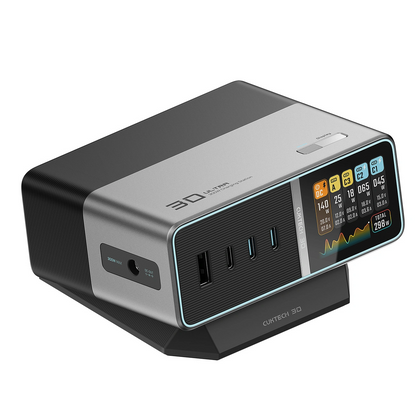Cuktech TA3005U Station Charger, 300W, 1 x DC - 1 x USB-A - 3 x USB-C, Gray