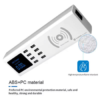 Sunshine SS-309WD QI Charging Station, 40W, 2.4A, 8 x USB-A, White