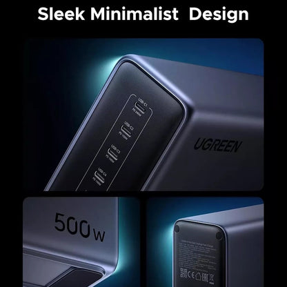 UGREEN Nexode X759 Charging Station, 500W, 5A, 1 x USB-A - 5 x USB-C, Gray