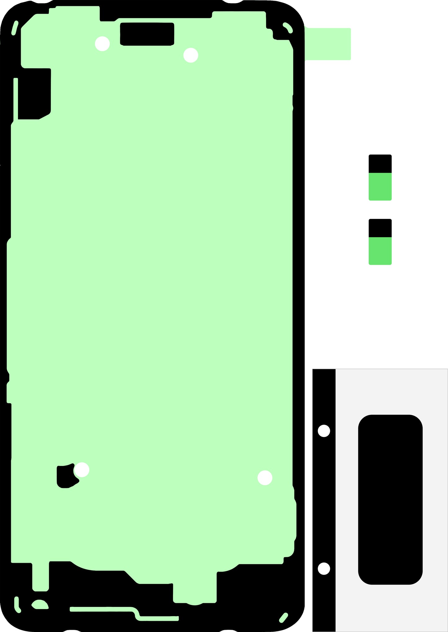 Battery Cover Adhesive Kit Samsung Galaxy S10e G970, Service Pack GH82-18798A