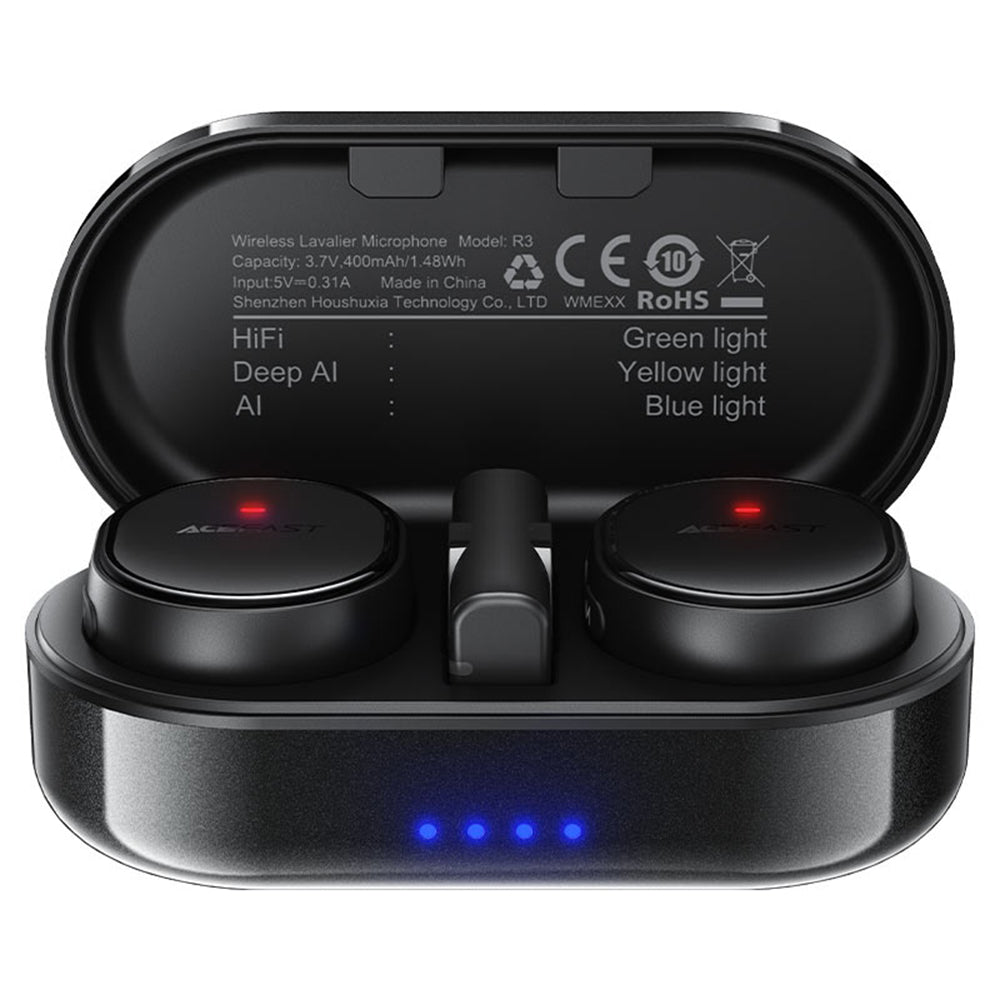 Acefast R3 Lavalier, USB-C, Set of 2 pieces, Black