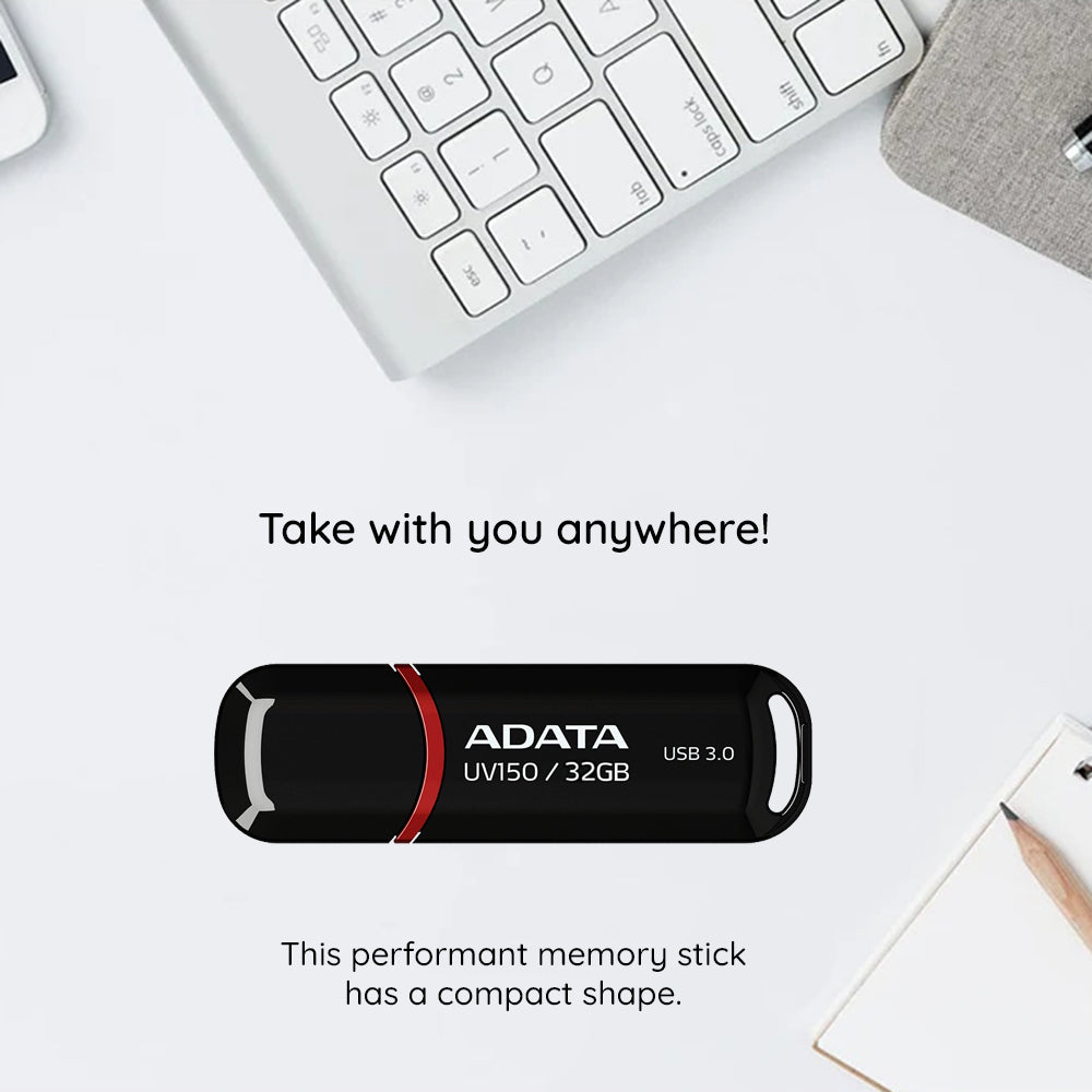 Adata UV150 USB-A 3.2 External Memory, 128GB AUV150-128G-RBK