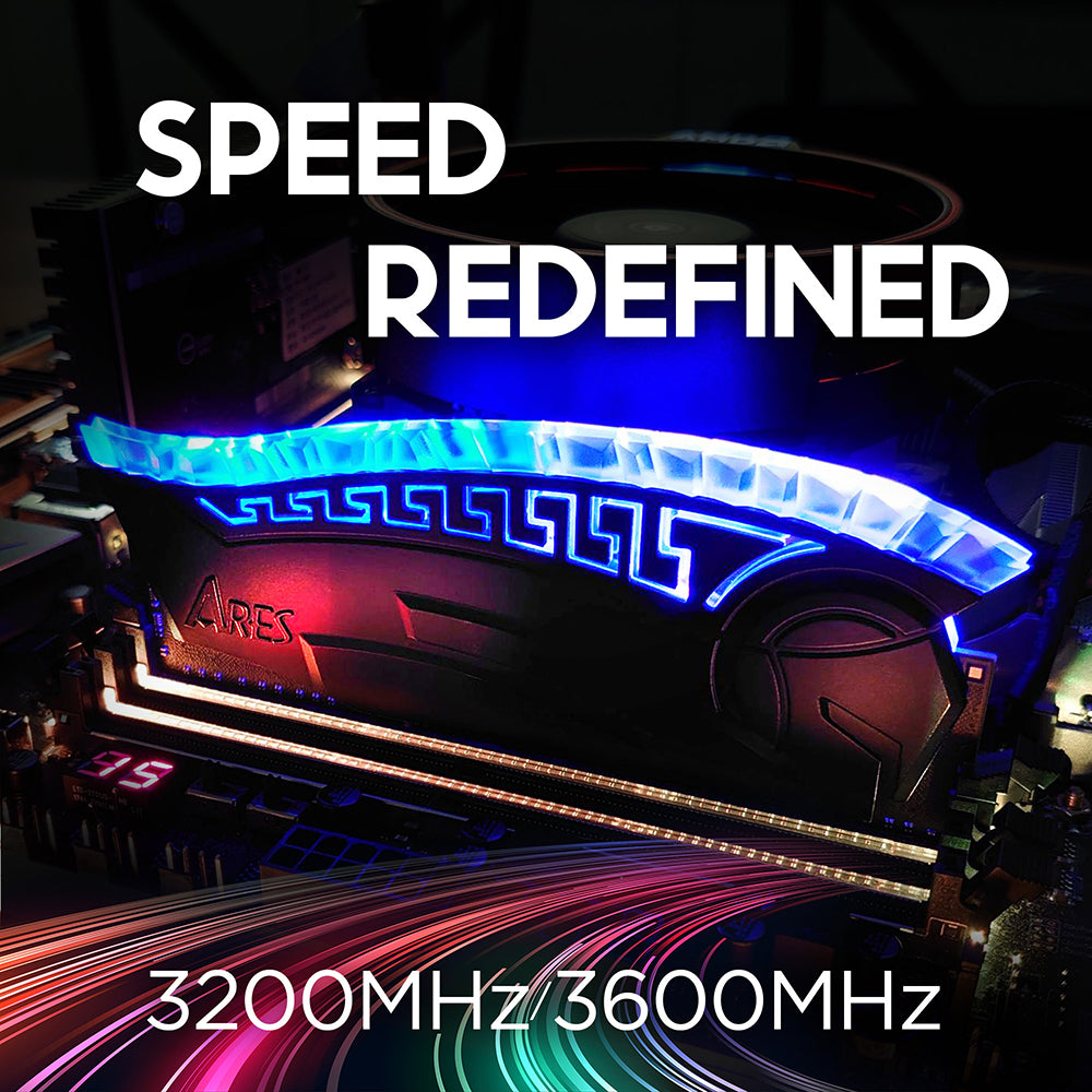 Dato Ares Armor RAM Memory, DDR4, RGB, 8GB, 3600Mhz, CL18, White AMRGB1G88G36W