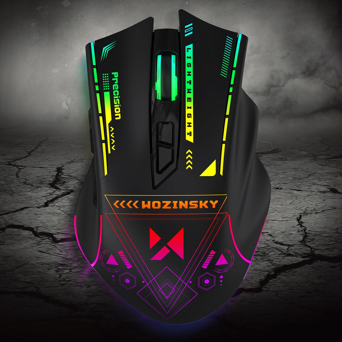 Wireless Gaming Mouse WZK WMGB-3200, 3200DPI, RGB, Black