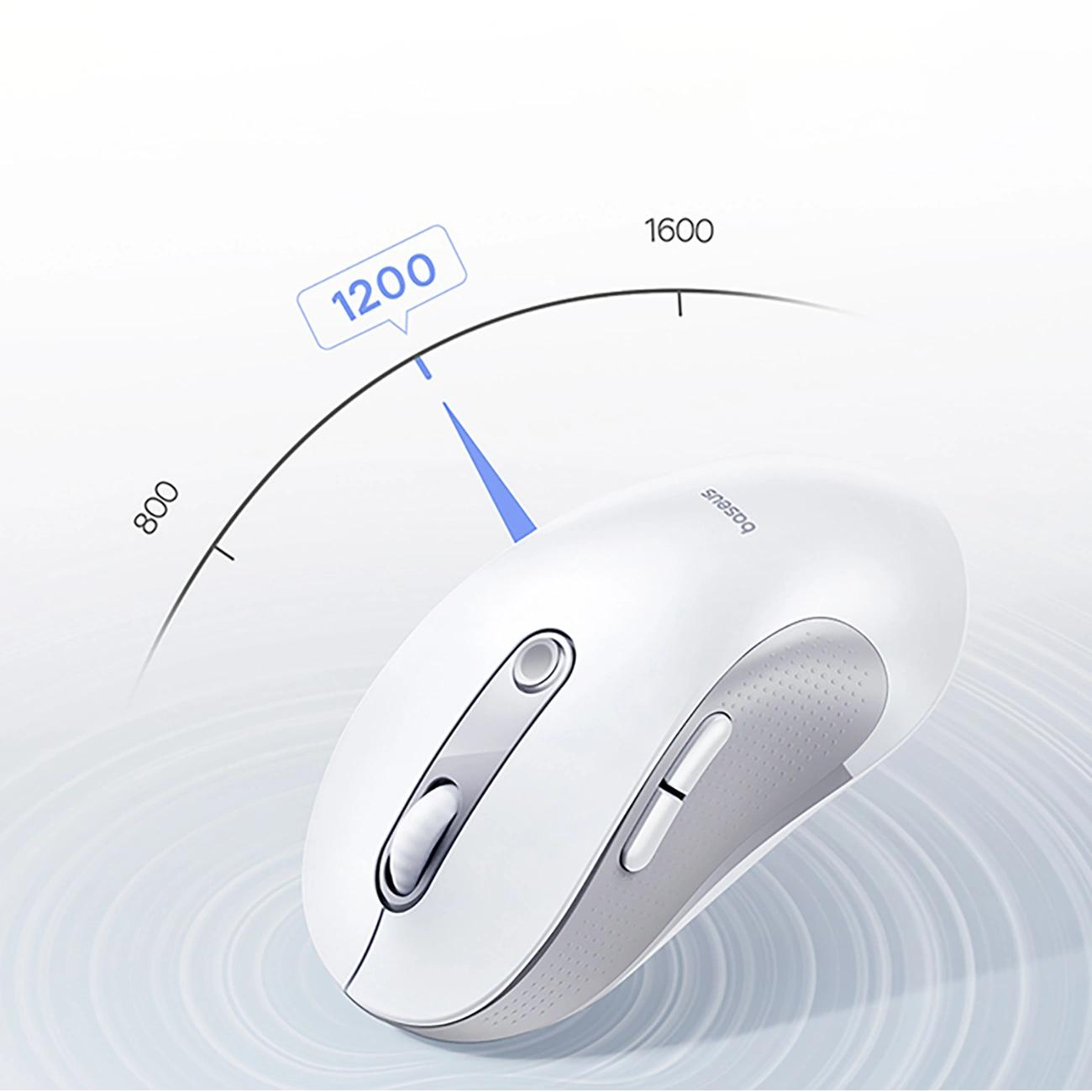 Baseus F02 Wireless Mouse, 4000DPI, BT / Wi-Fi, White B0203202
