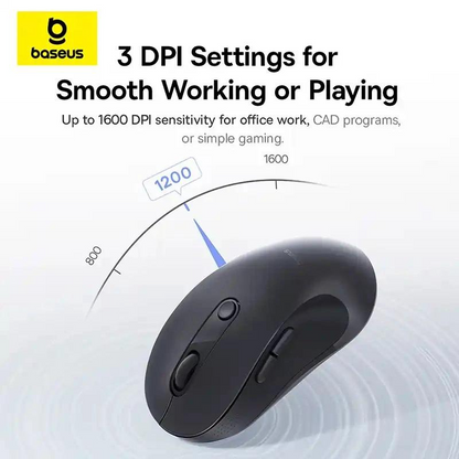 Wireless Mouse Baseus F02, 1600DPI, BT / Wi-Fi, Black B0203203