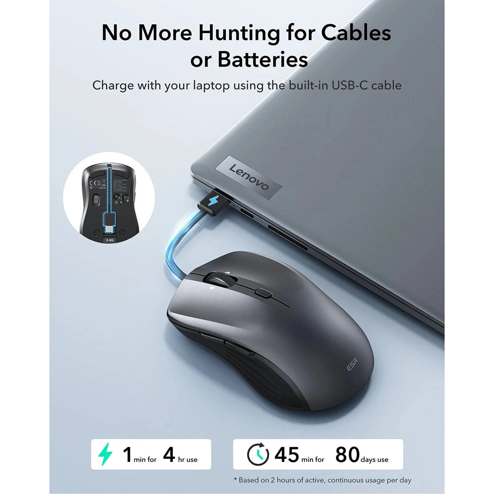 ESR MagMouse Wireless Mouse, 800DPI - 4800DPI, Black