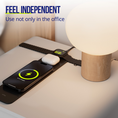 Allity MousePad. ALP-100 4in1 with Wireless Charging for Phone / Watch / Earphones, Black