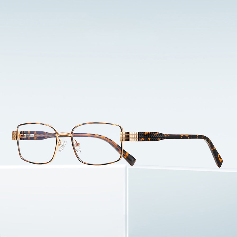 Techsuit 3163 Women's Computer Glasses, Anti-Blue Light, Black Gold