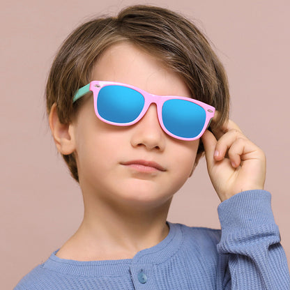 Techsuit D802 Kids Sunglasses, Polarized, UV Protection, Blue