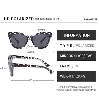 Techsuit Women's Sunglasses OD8155-C3, Polarized, UV Protection, Black Brown