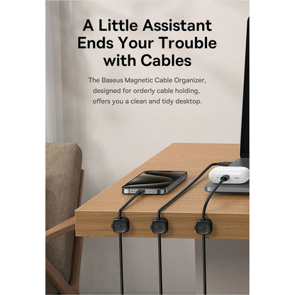 Baseus Lite Magnetic Cable Organizer, Set of 3 Pieces, White B01331106211-00