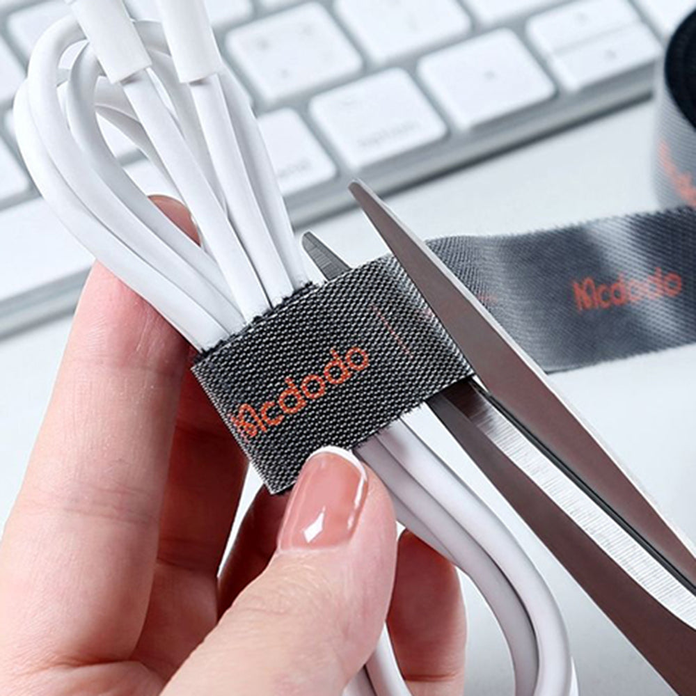 McDodo VS-0961 Cable Organizer Belt, Velcro, 3m, Black