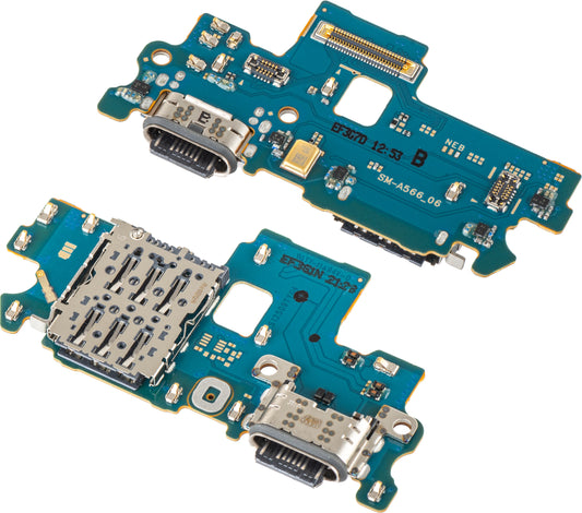 Charging Connector Board - Microphone - SIM Reader Module Samsung Galaxy A56 A566, Service Pack GH96-19091A